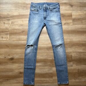 Diesel Jeans Men 28x32 Blue 1979 Sleenker Skinny Fit Stretch Denim Destroy 0LICM